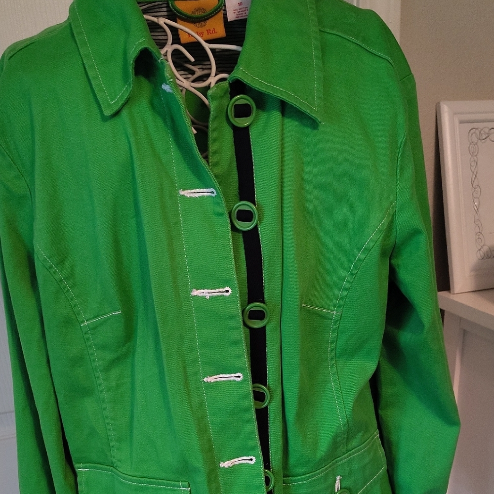Ruby Rd. Vibrant Green Utility Jacket - Picture 2 of 5